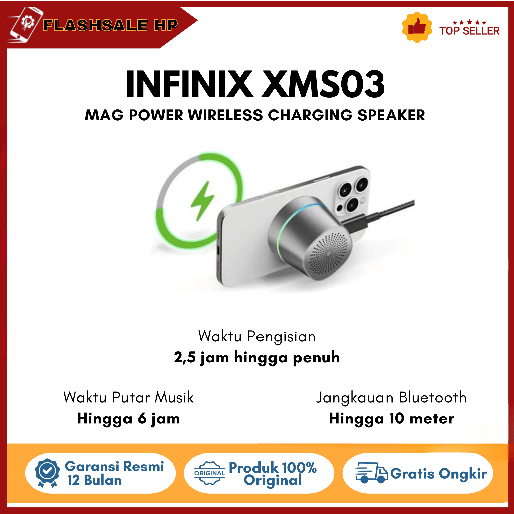 INFINIX MAG POWER WIRELESS CHARGING SPEAKER XMS03 - Grey
