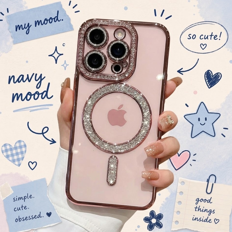 [ Case Magsafe iPhone 13 / 13 pro / 13 pro max ] Premium Case Luxury Magsafe Glitter Bling Transapar