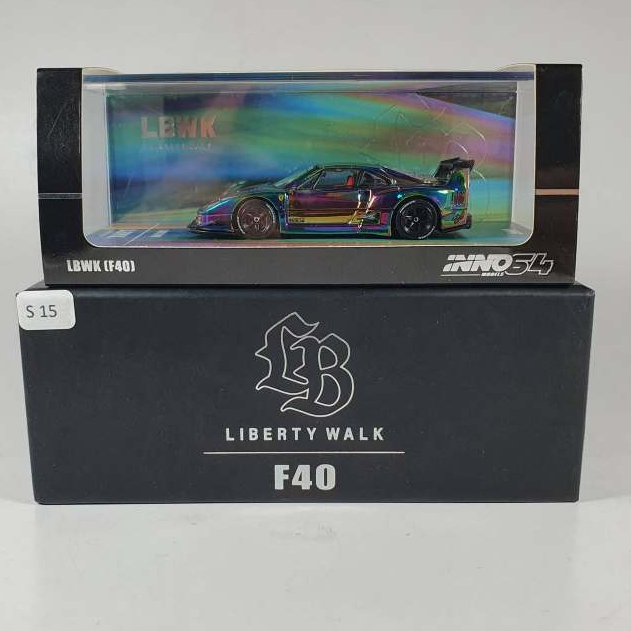CHASE - INNO64 INNO LBWK Ferrari F40 Silver Chrome Hobby Expo China HEC 2024