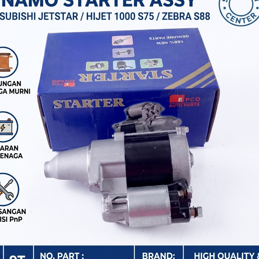 Dinamo Starter Assy Daihatsu Hijet 1000 S75 Zebra 1.0 S88 NEPCO 28100-BZ516 28100-BZ526
