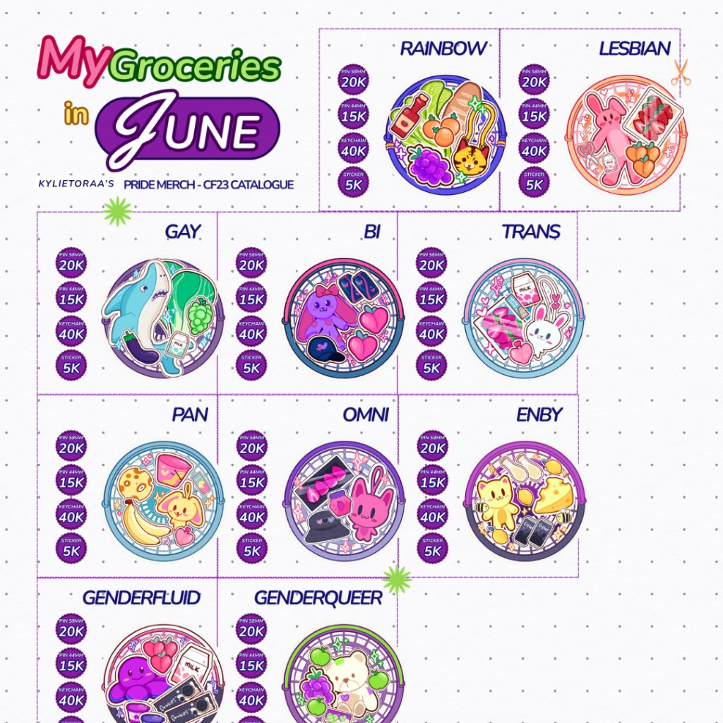 [Pride Badge & Sticker] My Groceries in June - Subtle Merch Pride