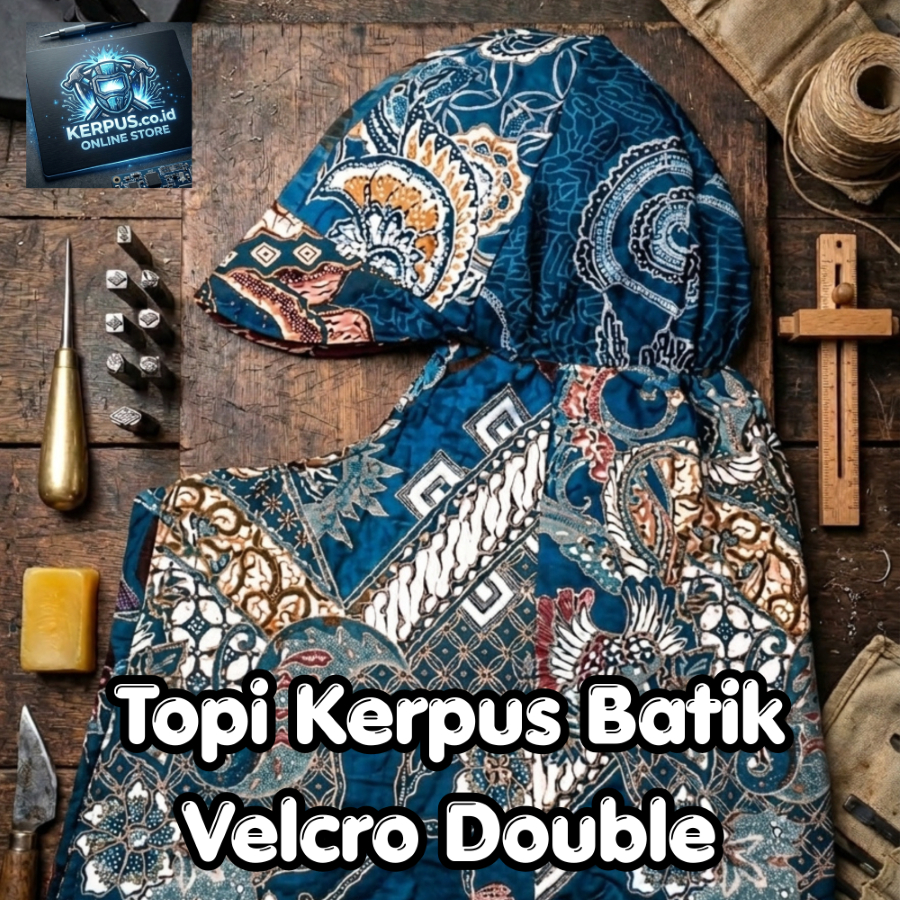 Topi Kerpus Proyek Motif Batik Velcro Double - AF