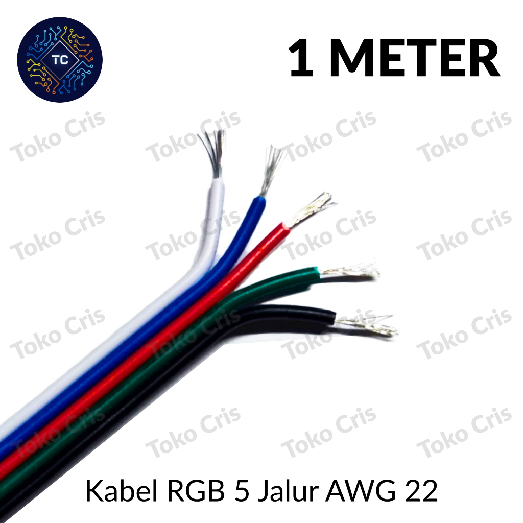 Kabel RGB 5 Jalur AWG 22 / Kabel 5 Pin / Kabel LED Strips RGB 5 Warna
