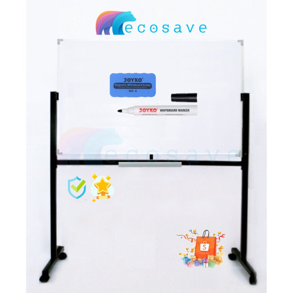 Papan Tulis Whiteboard Standing Single Face Non Magnetic White Board Kaki Non Magnetik Satu Muka Ber