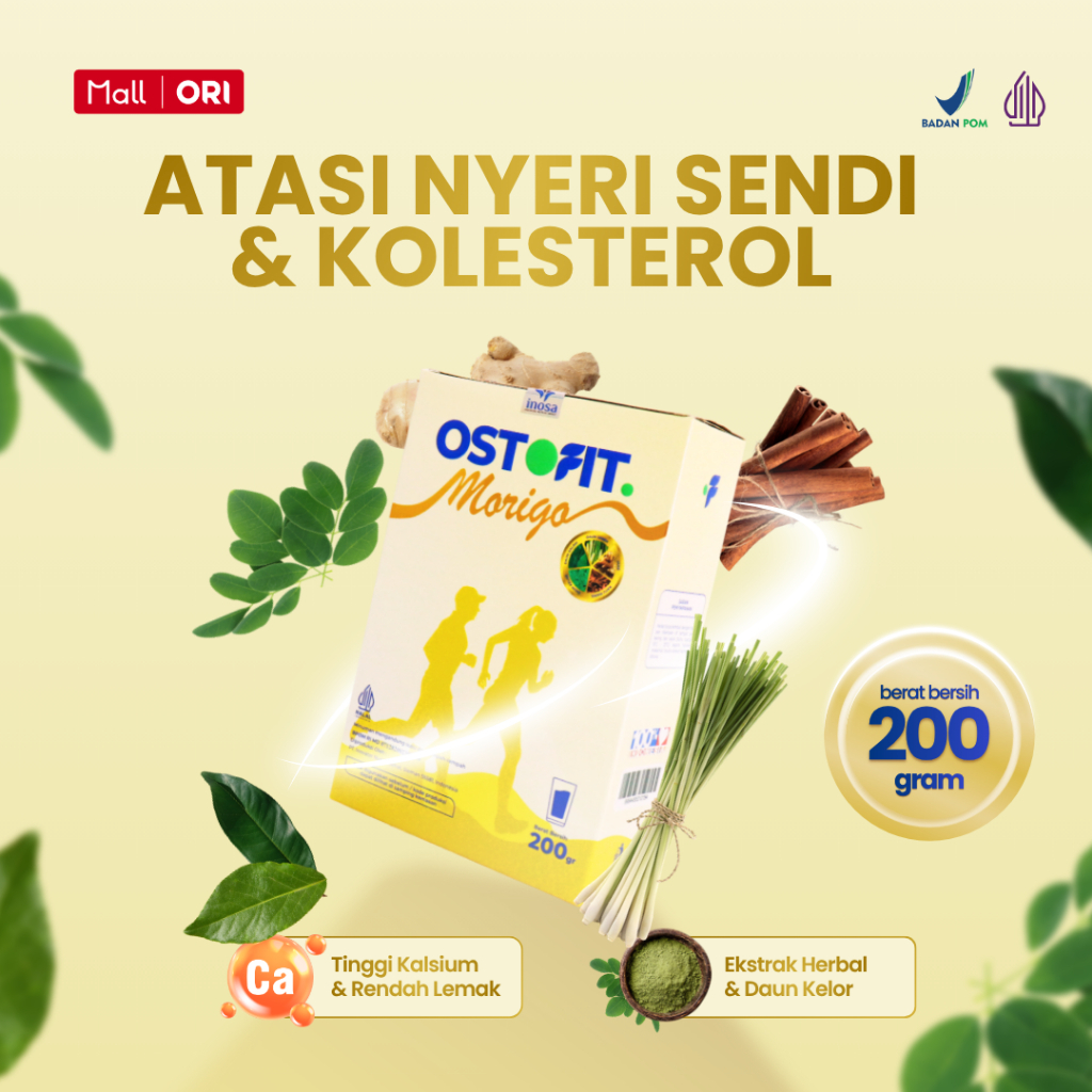 Ostofit Morigo - Susu Herbal Bantu Atasi Nyeri Tulang Sendi & Turunkan Kolesterol Ekstrak Daun Kelor