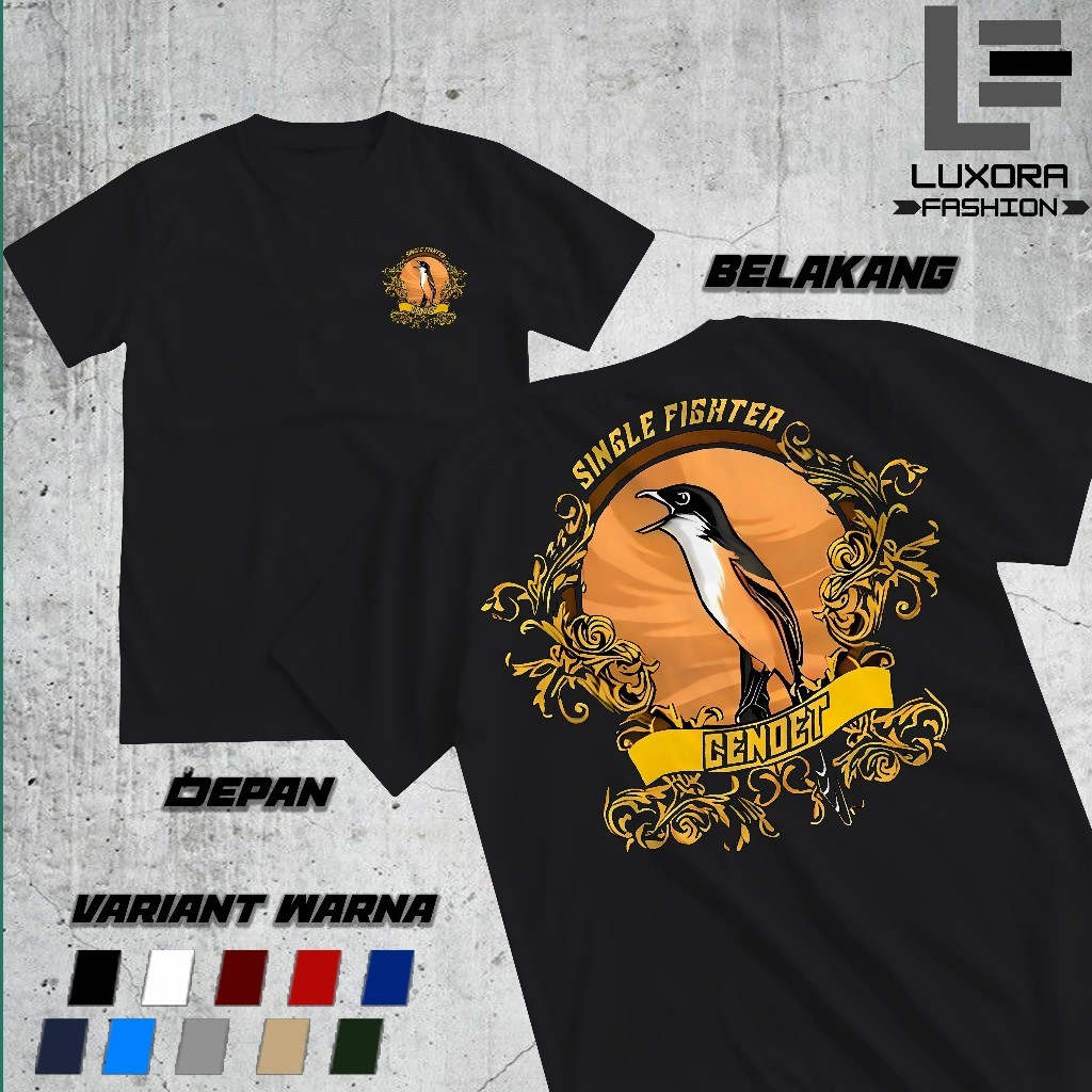 KAOS BURUNG CENDET SINGLE FIGHTER BULAT KUNING / KAOS CENDET