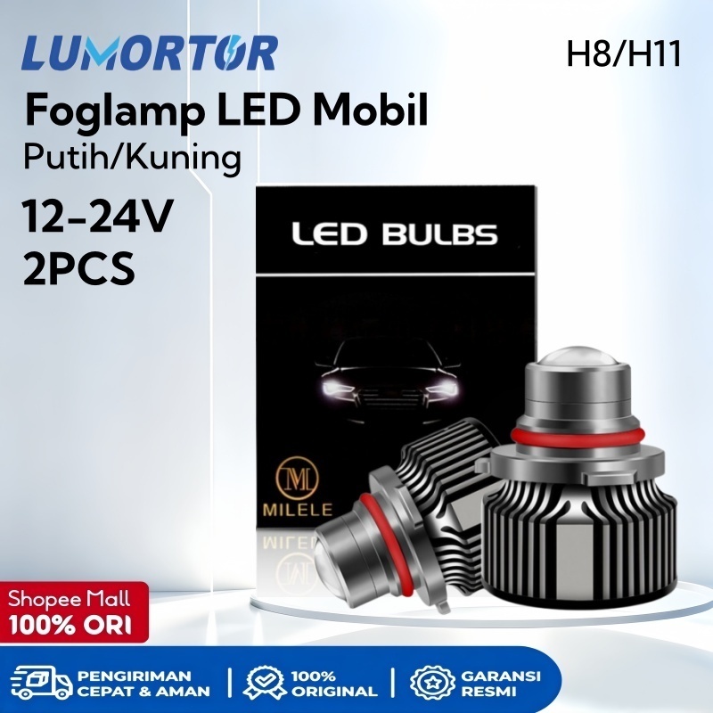 LUMORTOR 2PCS Lampu Kaubut LED FogLamp Mobil H8 H11 2Warna Avanza Xenia Calya Sigra Jazz Brio