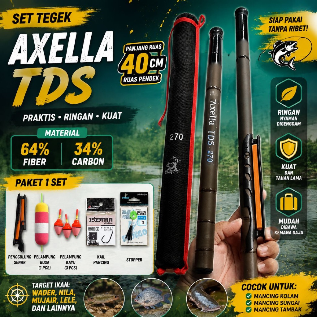 Joran Pancing tegek bebekan Set murah 1 Set Siap Pakai