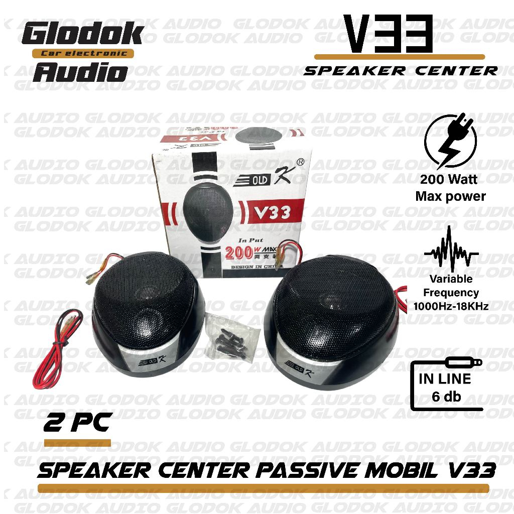 Speaker Center Pasif Mobil V33 200 W High Power Audio Dashboard