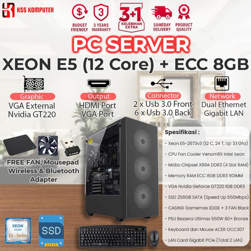 KOMPUTER / PC SERVER Intel XEON E5 + RAM ECC 8GB + SSD 256GB Siap Pakai