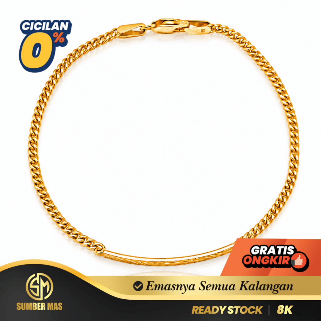 SUMBER MAS - Gelang Rante Emas Anak One Plat Fashion 8k