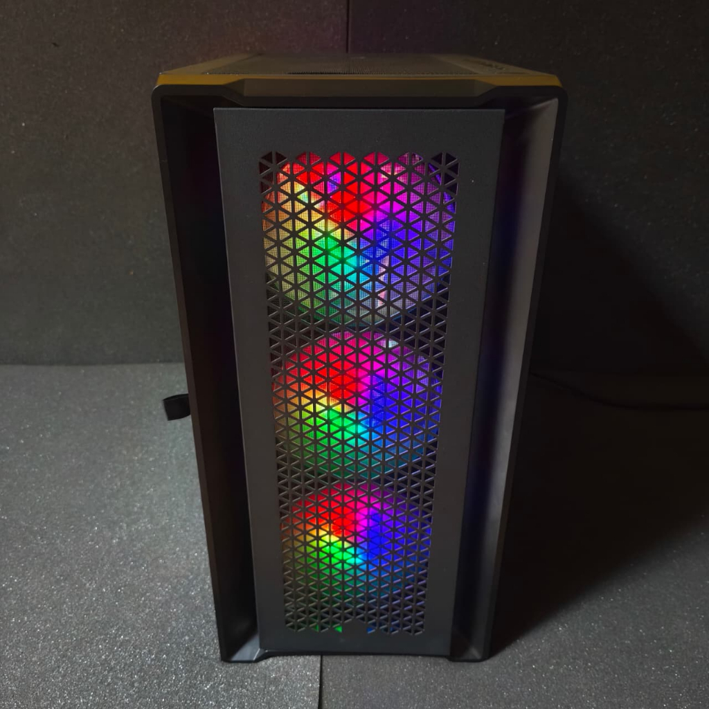 PC Case mATX Cube Gaming Alta Black w/3 Fan (Glass Door Tempered Glass)
