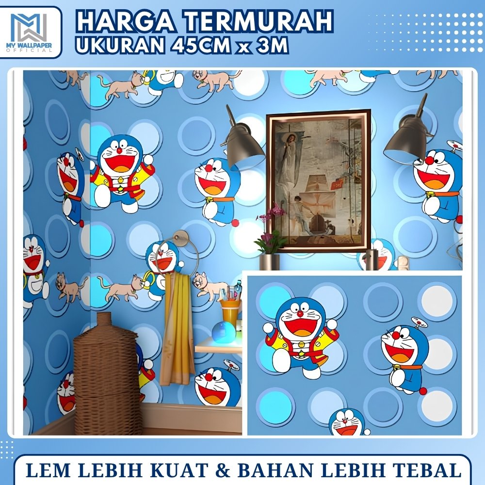 Wallpaper Dinding Doraemon Stiker Dinding Doraemon Walpaper Dinding Doraemon Dekorasi Kamar Anak
