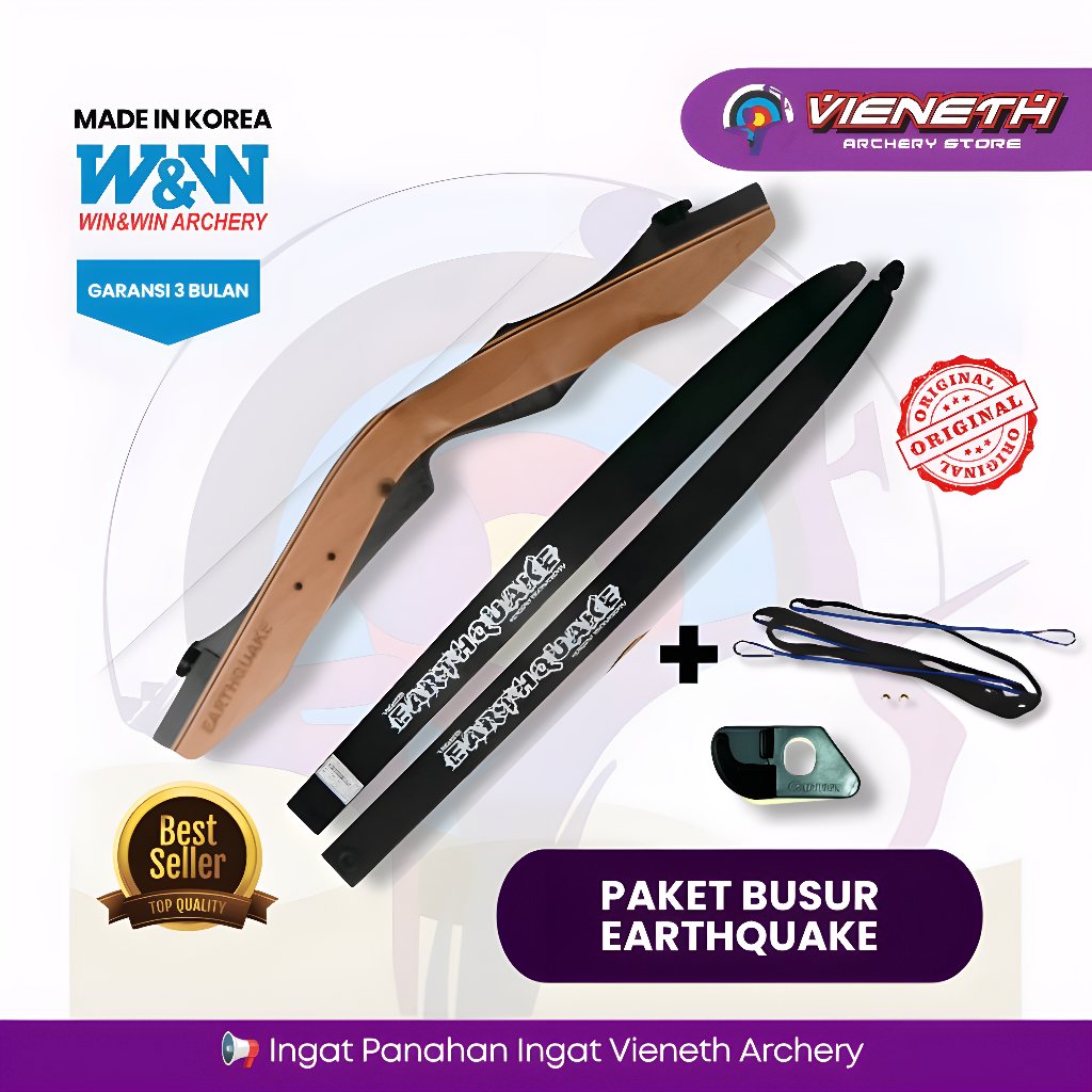 PAKET BUSUR PANAH STANDARD EARTHQUAKE - BUSUR PANAH TANGGUH - BUSUR PEMULA - ATLET - OLAHRAGA PANAHA