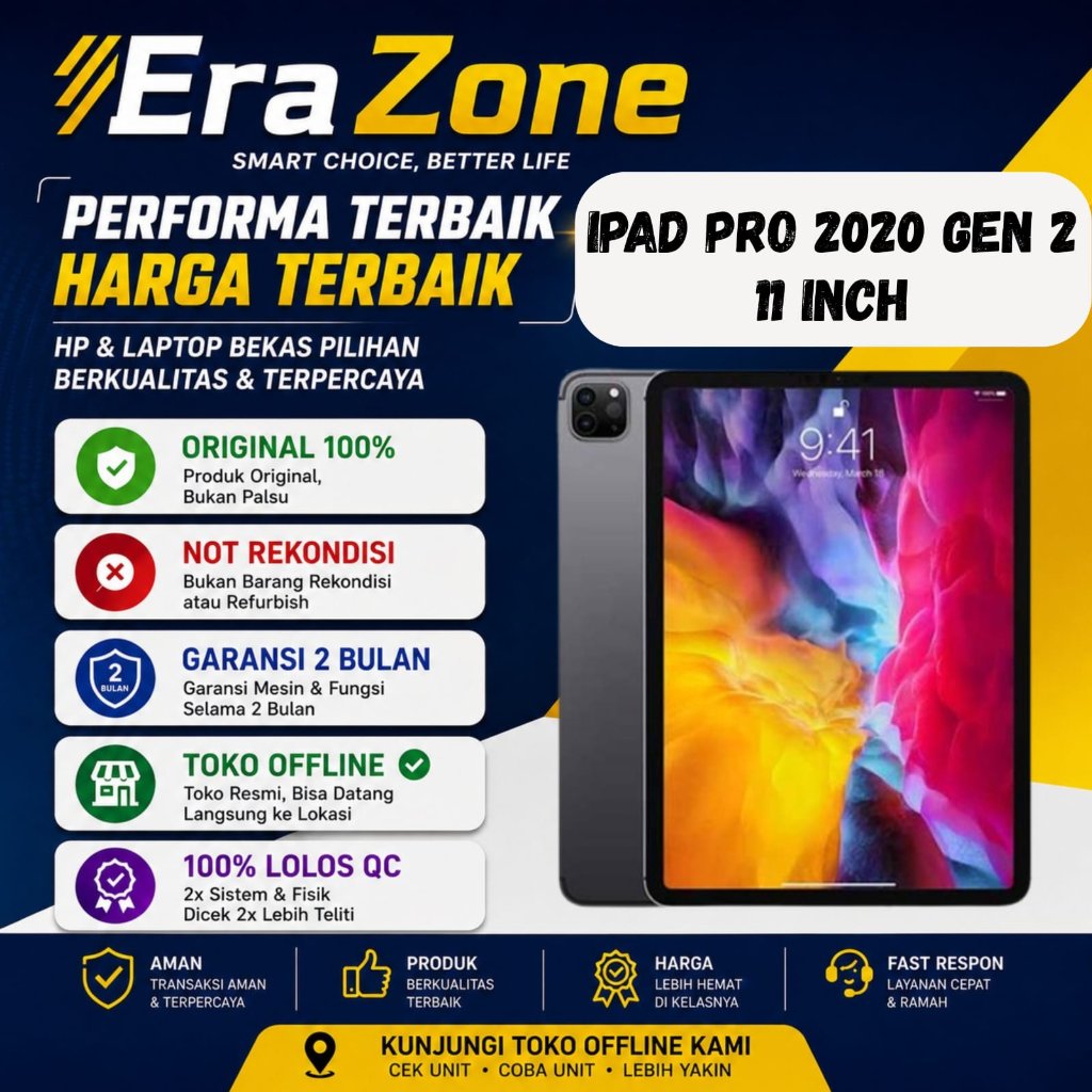(SECONDHAND) IPAD PRO 2020 GEN 2 11" RAM 6GB INTERNAL 1TB 512GB 256GB 128GB SILVER SPACE GRAY MULUS 