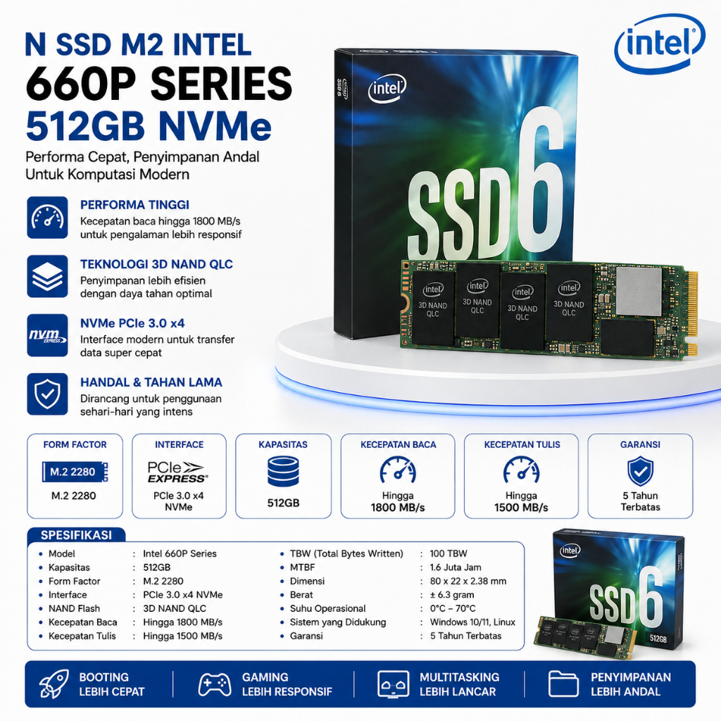 SSD M2 INTEL 660P SERIES 512GB NVME