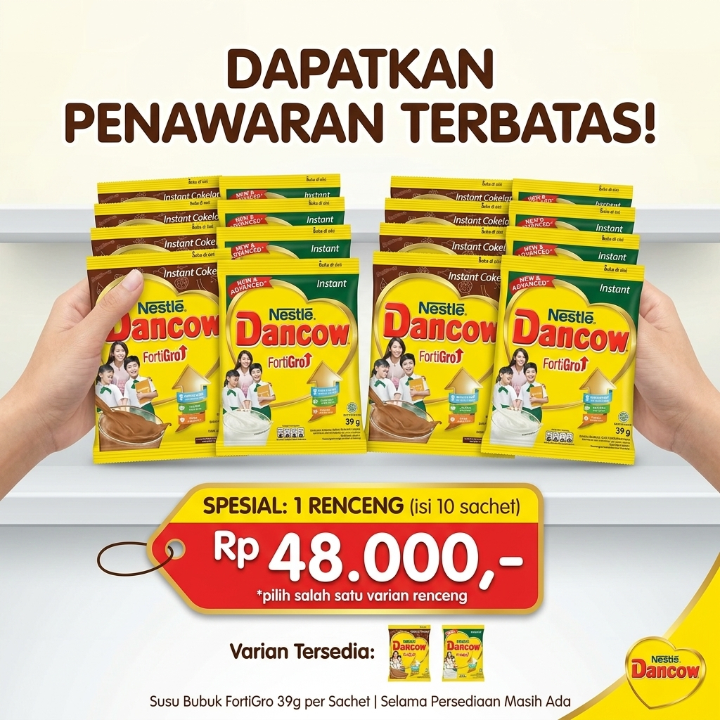 Dancow 1 Renceng isi 10 Sachet
