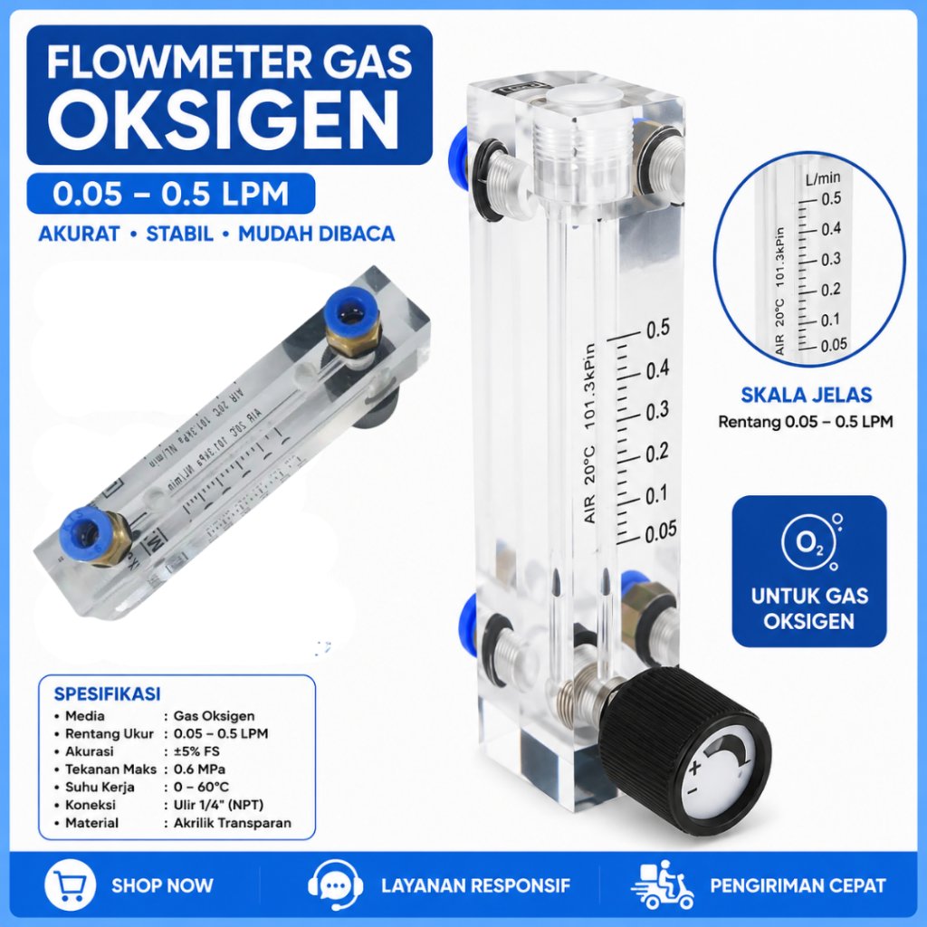 Flowmeter Rotameter Regulator Air Oxygen Gas Flow Meter Air Sensor Rotameter