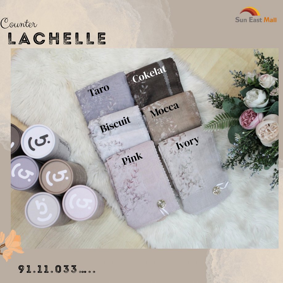 HIJABERIES - HIJAB SEGIEMPAT MOTIF LACHEL BAHAN VOAL PREMIUM // 91.11.033