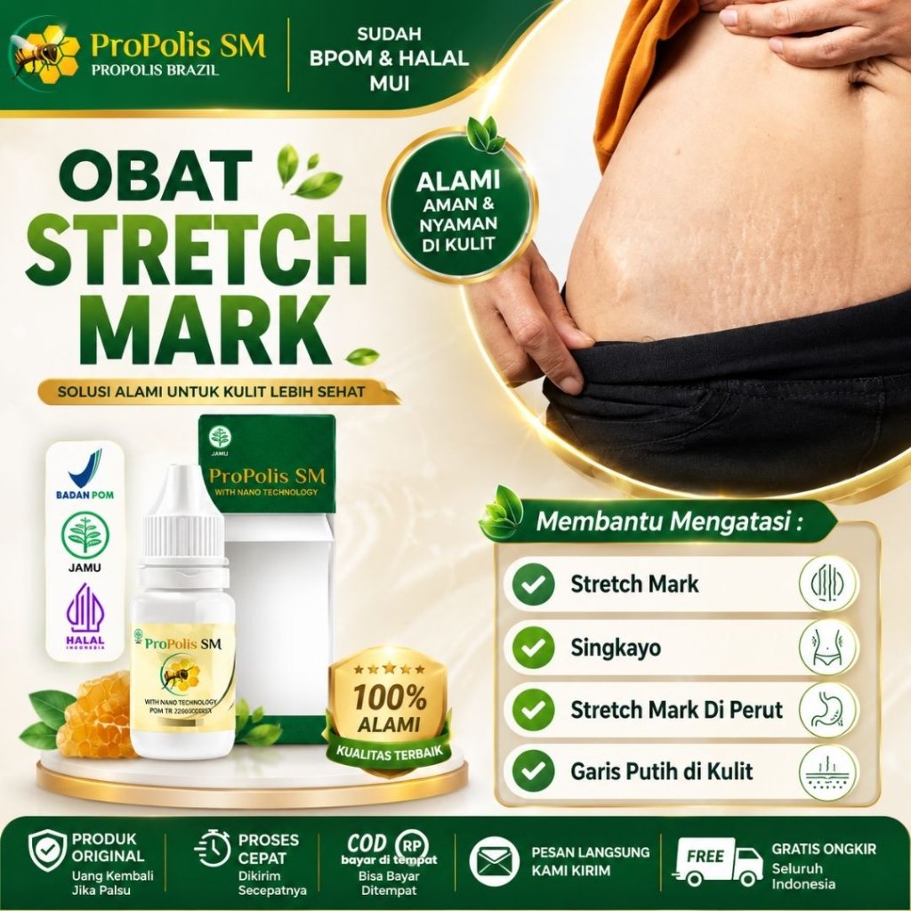 Obat Penghilang Stretch Mark, Stretch Mark Di Perut, Garis Hitam / Putih Di Kulit, Salep Oles Penghi