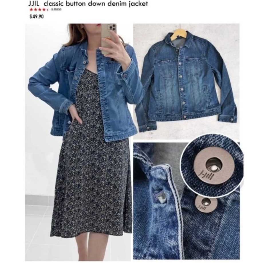 Jacket J.JILL Classic Button Down Denim Jacket