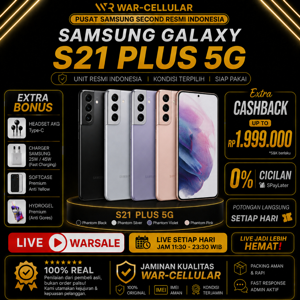SAMSUNG S21 PLUS 5G 8/256GB & 8/128GB SECOND SEIN RESMI INDONESIA
