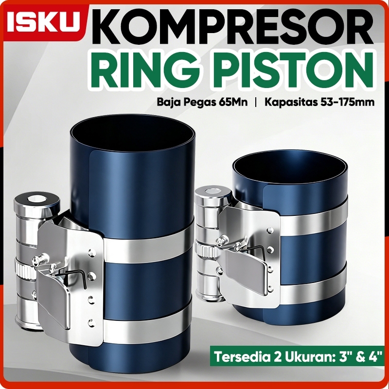 ISKU Piston Ring Compressor Treker Piston 3 4 Inch Heavy Duty Alat Press Ring Seher Kapasitas 53-175