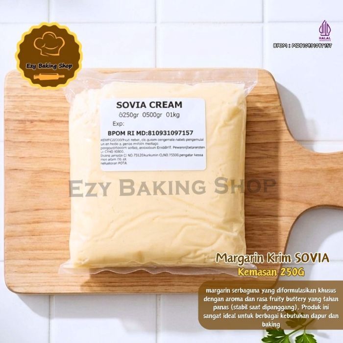 SOVIA Margarine Cream 250gr - Margarin Kuning Ekonomis