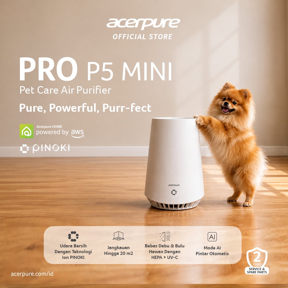 (Free Filter) Acerpure PRO P5 MINI AP315-30 Air Purifier HEPA Filter UVC Ion PINOKI Pet Care Anti De