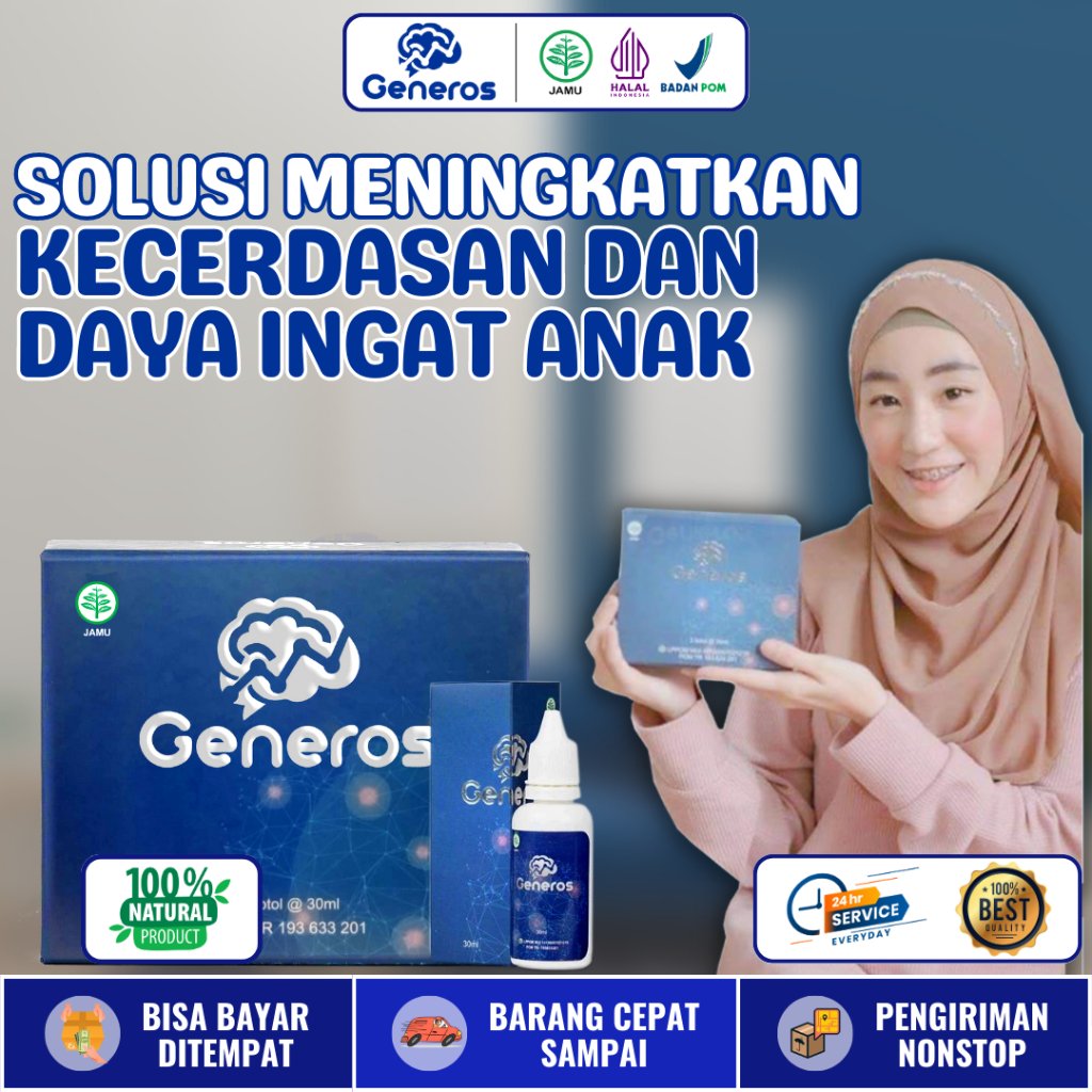 {BISA COD} Generos 1 Box - Multivitamin Nutrisi Alami Bantu Tingkatkan Kecerdasan Otak Anak