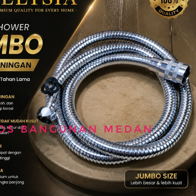 Selang Fleksibel Per Kuningan Jumbo 1,5 Meter / 150 cm Selang Shower Kuningan Jumbo FELYSIA Untuk Sh