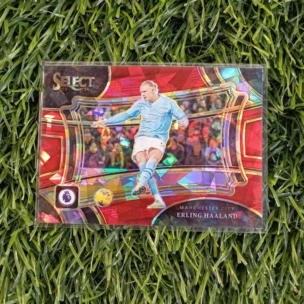 .Erling Haaland Field Level Cracked Red Ice Prizm 2023-24 Panini Select | Kartu Bola Erling Haaland 