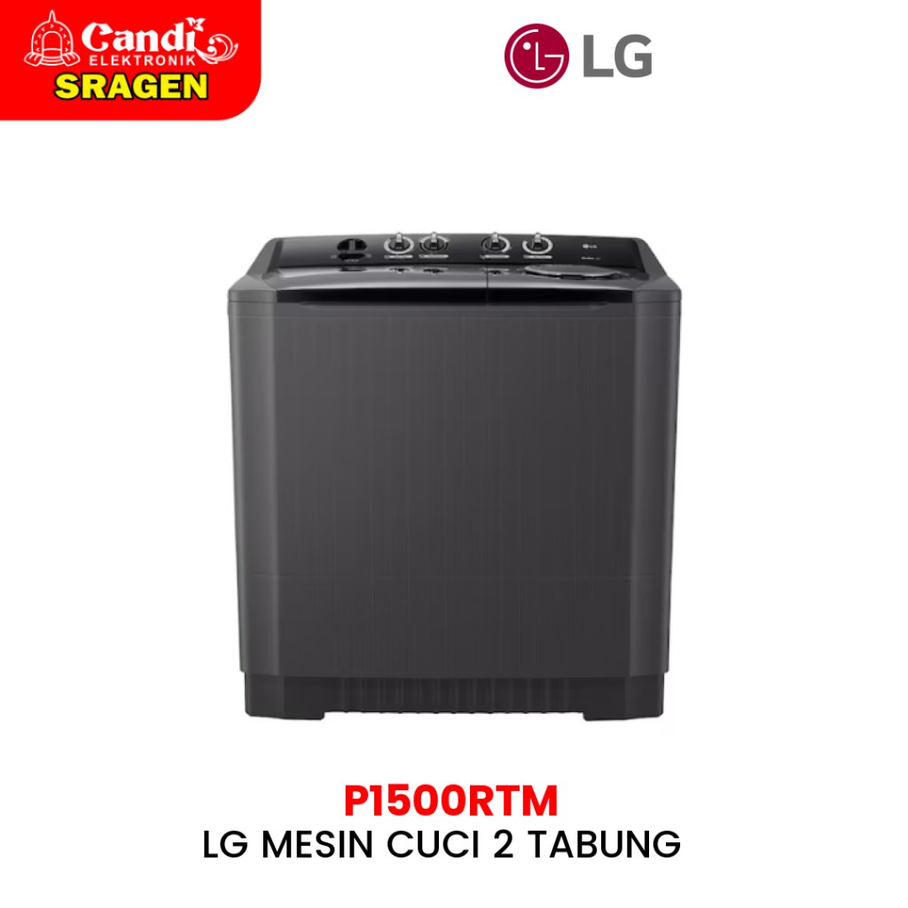 LG Mesin Cuci 2 Tabung 15 kg Roller Jet Pulsator Wind Jet Dry - P1500RTM