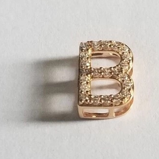 Liontin inisial Huruf B rose gold Elegant emas Asli