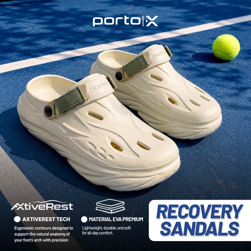 Porto X - GIO Sandals Clogs Pria Original Recovery Sandal Arch Support EVA Sandal Nyaman Ringan Outd