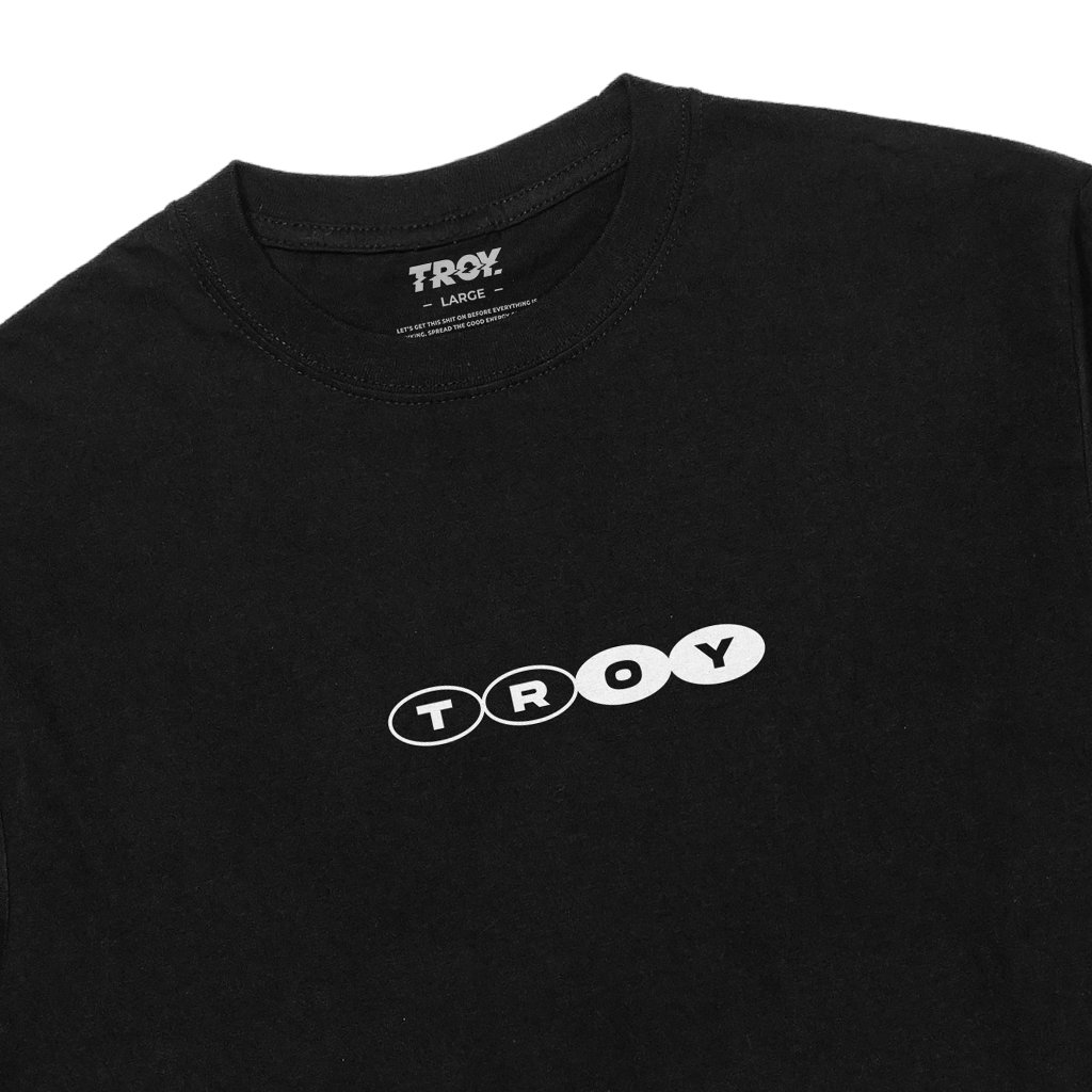 Troy Company Longsleeve Doublesleeve Black White Ellipse - Kaos Lengan Panjang Hitam Putih DSD 3691