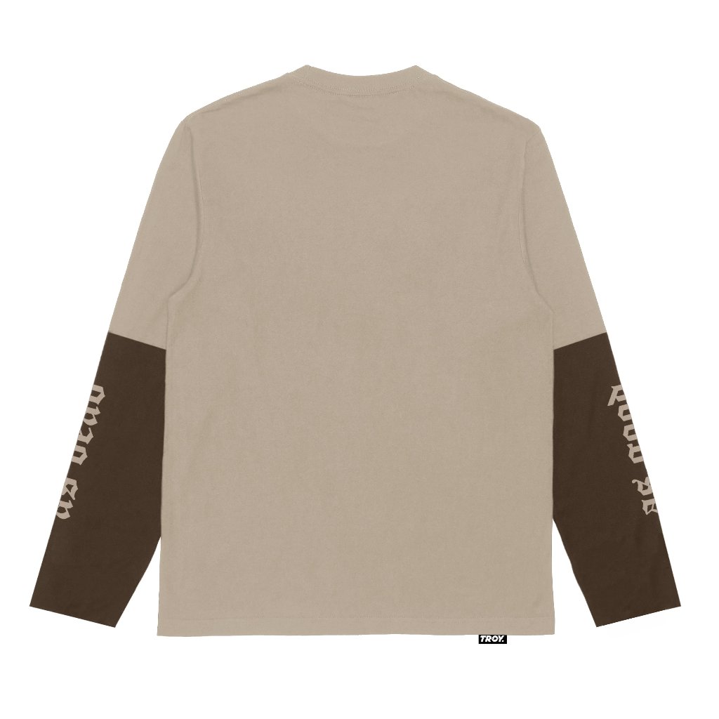 Troy Company Longsleeve Doublesleeve Beige Toffee Crossmark- Kaos Lengan Panjang Beige Toffee DSD 3699