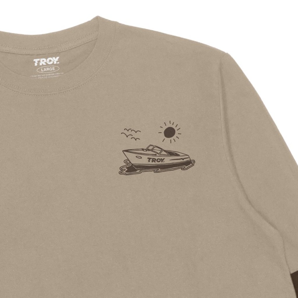 Troy Company Longsleeve Doublesleeve Beige Toffee Speed Boat - Kaos Lengan Panjang Beige Toffee DSD 3701
