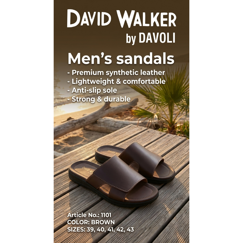 Sandal Kulit Brown 1101 - David Walker by DAVOLI