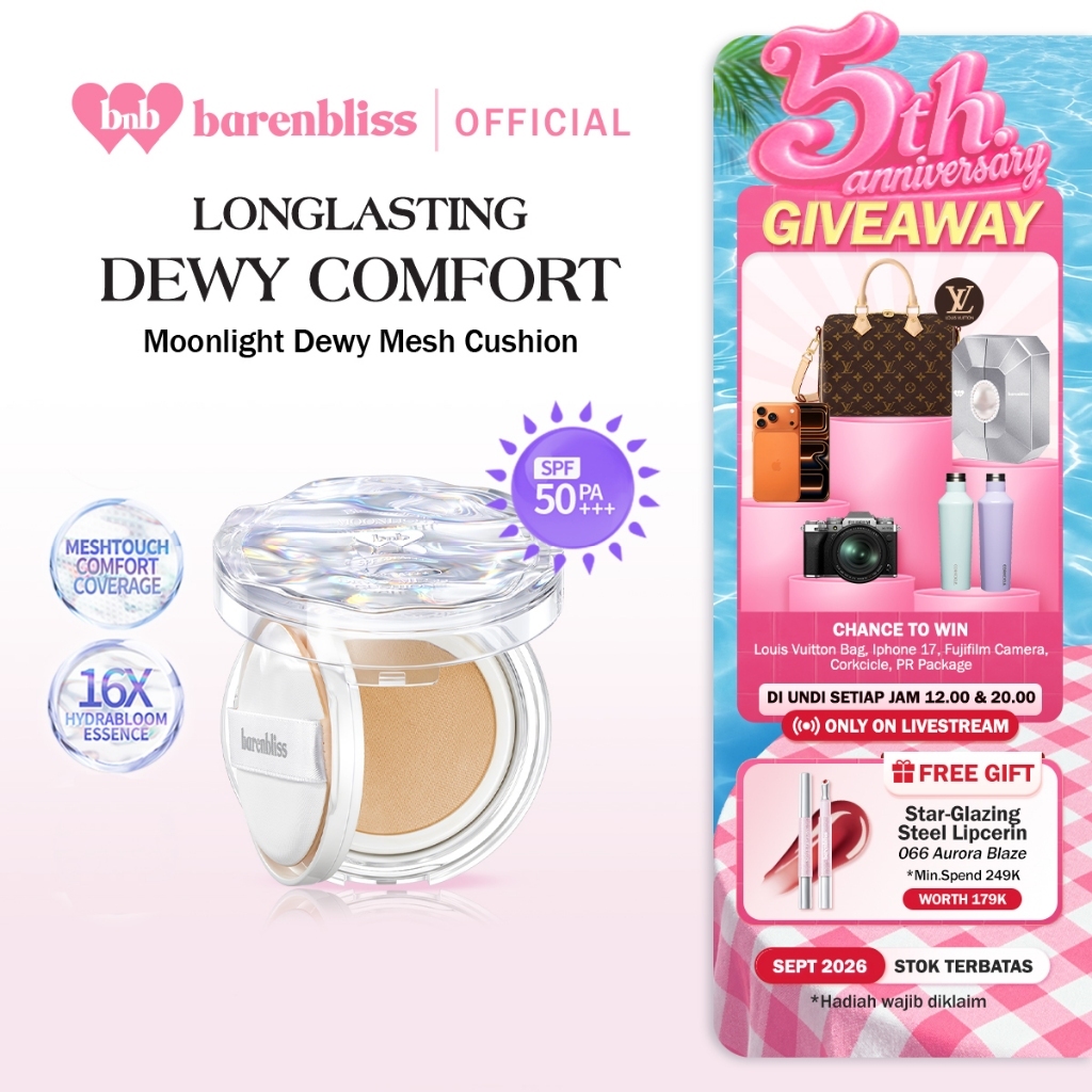 [BEST SELLING] BNB barenbliss Bloomdew Moonlight Dewy Mesh Cushion 15g Cushion Dewy SPF 50+ PA+++ Ni