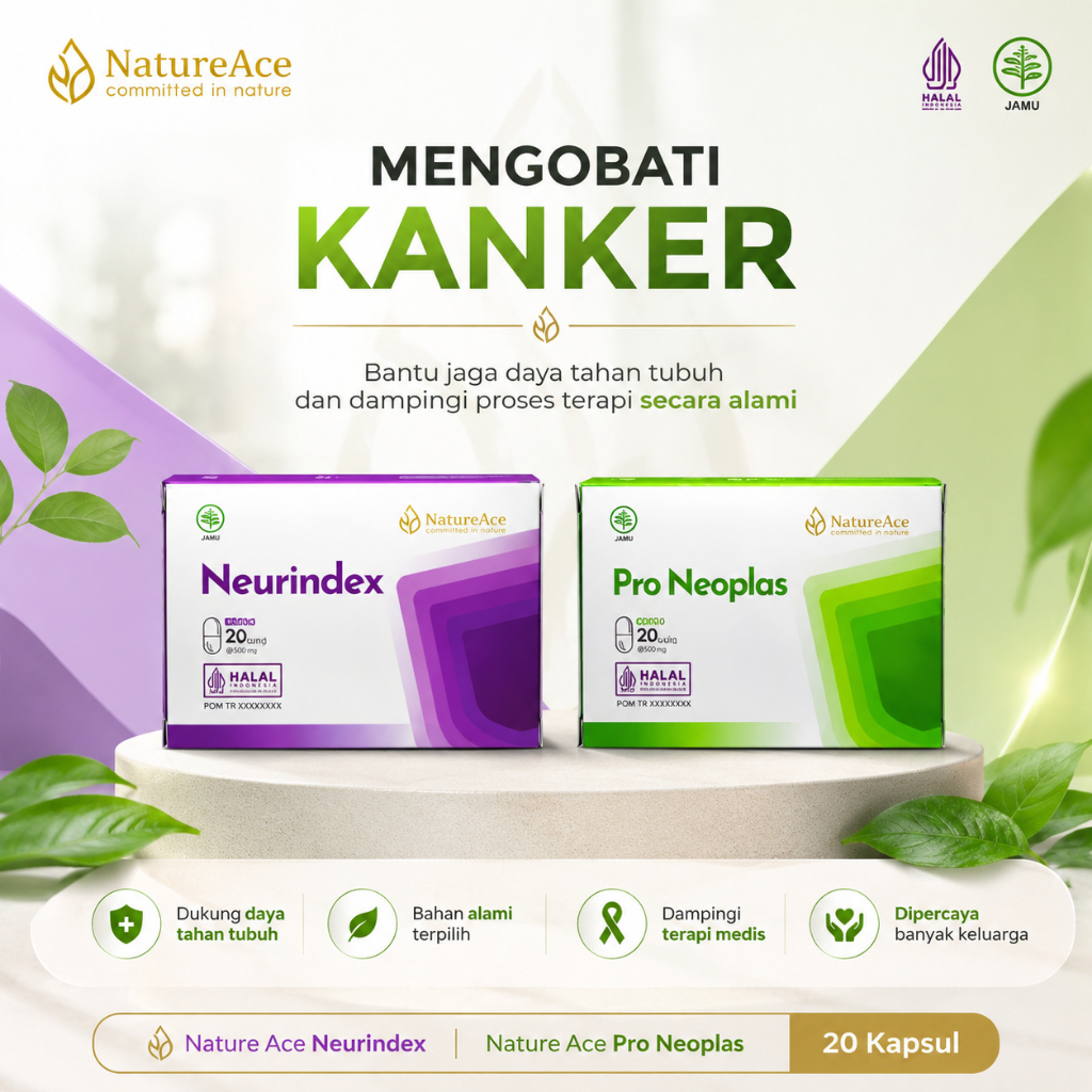 Nature Ace Obat Kanker Benjolan Payudara Bengkak Leher Kista Miom Gatal Gatal 20 Kapsul