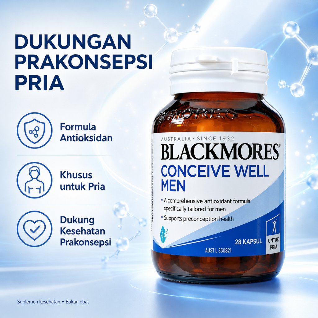 Blackmores Conceive Well Men 28 Kapsul | Suplemen Promil & Prakonsepsi Pria dengan Zinc Selenium