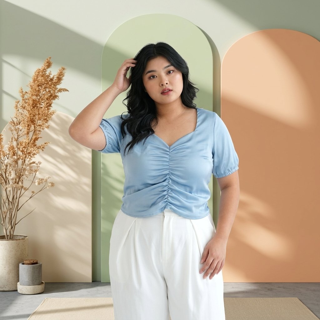 Heart Neck Satin Top | Plus Size Jumbo Size Big Size