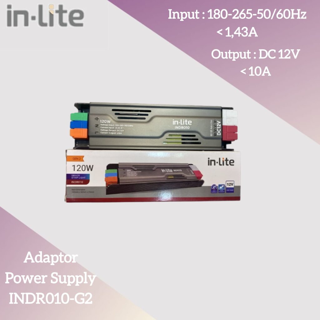 INLITE TRAFO 120W ADAPTOR POWER SUPPLY LED STRIP INDR010 12V