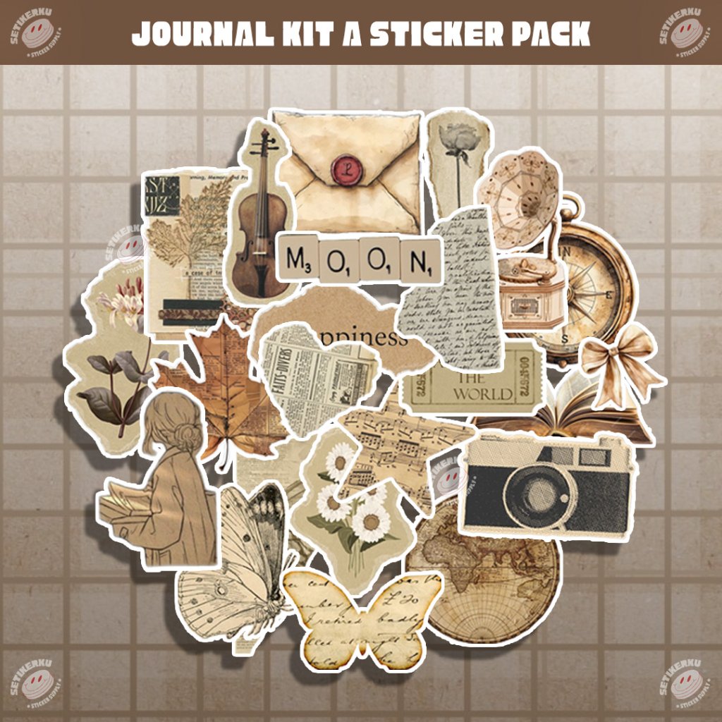 23pcs JOURNAL KIT A Sticker Pack | stiker journal kit aesthetic