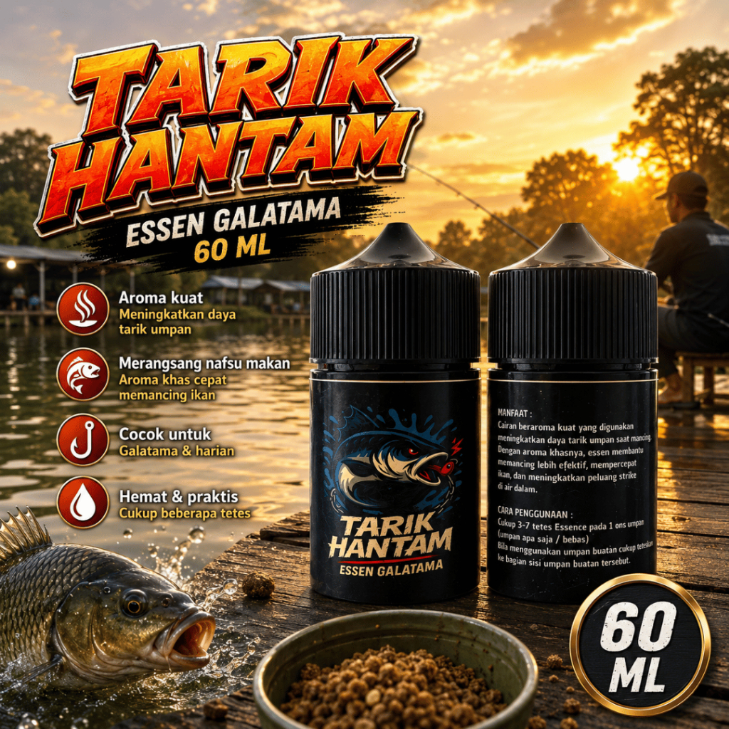 ESSEN TARIK HANTAM GALATAMA- Essen Ikan Galatama Harian Ampuh Botol 60ml