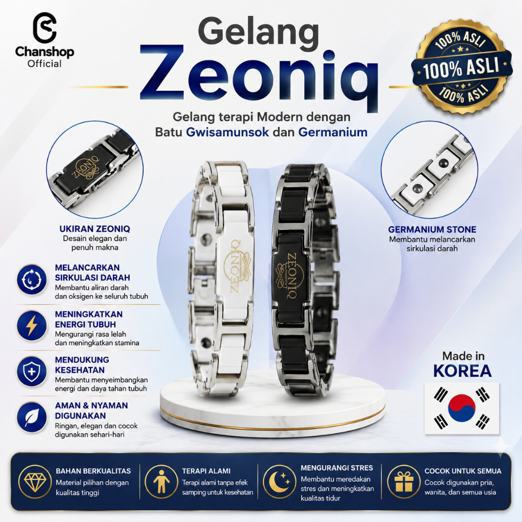Gelang Kesehatan Terapi ZEONIQ Gelang Germanium Original Terapi Kesehatan