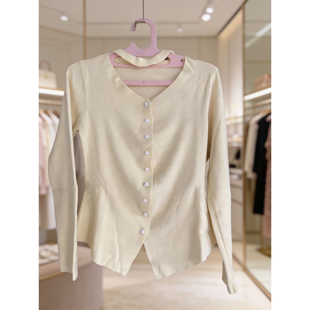 atasan cardigan tali leher