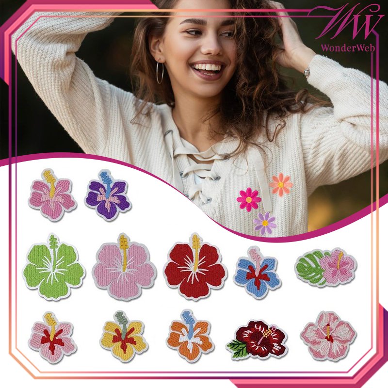 12pcs/Set Patch Bordir Bunga Warna Embroidery Patch Motif Bunga Bordir Patch Bunga Patch Bordir Temp