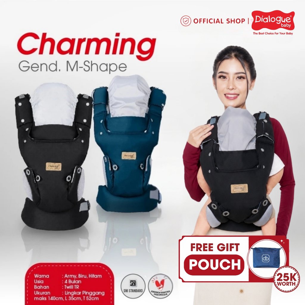 Dialogue Baby Gendongan Bayi 4 Position Mshape Soft Structure Carrier adjustable Charming Series DGG